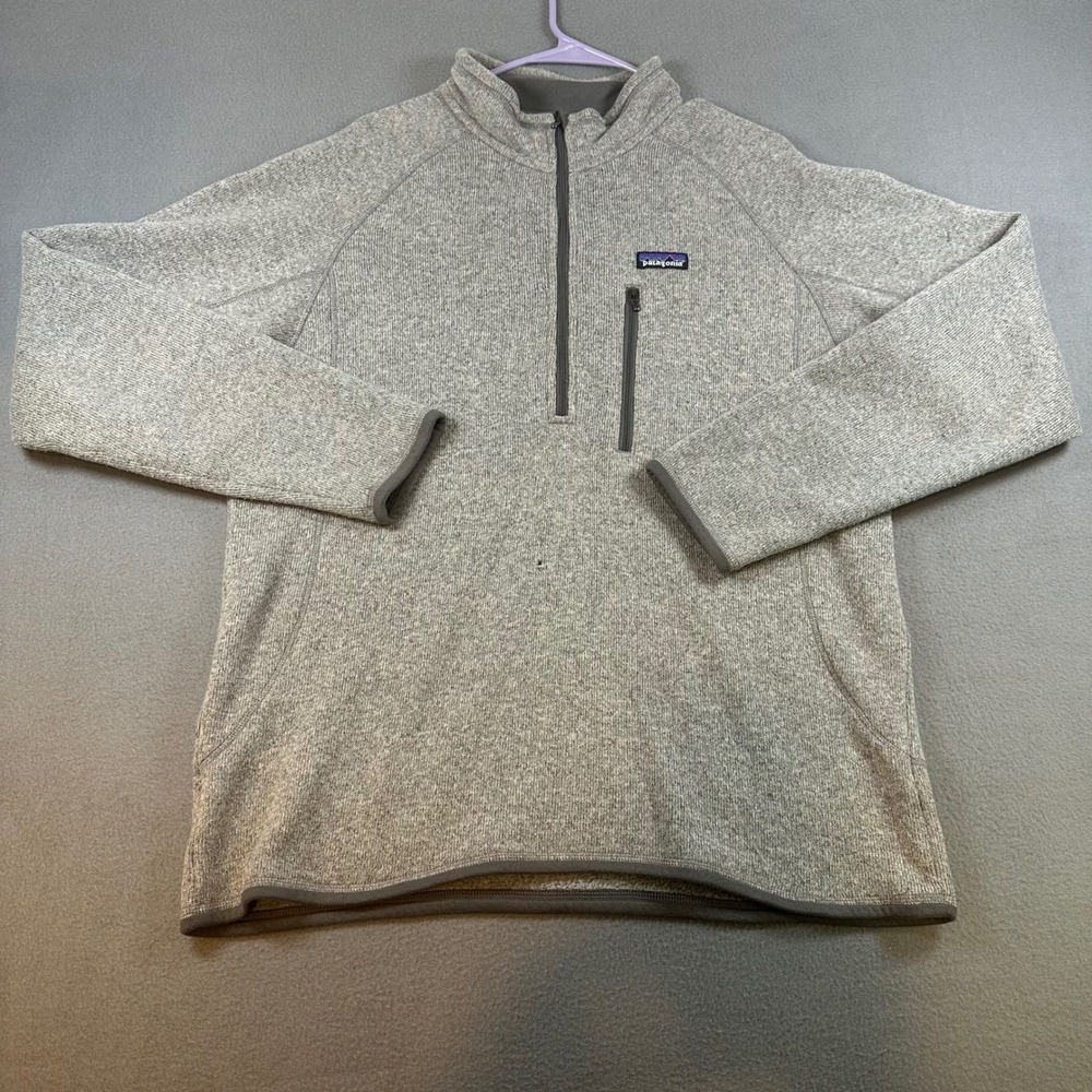 Patagonia Better Sweater 1/4 Zip Pullover Mens Large Gray Heather Fleece 25527